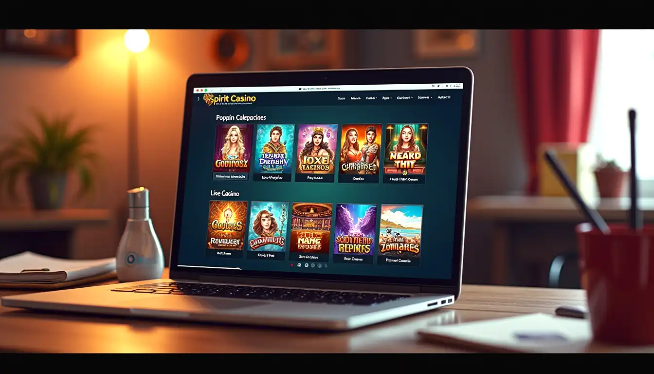 Spirit Casino online pokies and live lobby categories